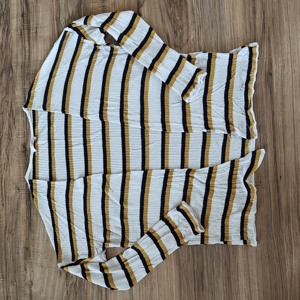 EUC Striped ribbed cardigan
